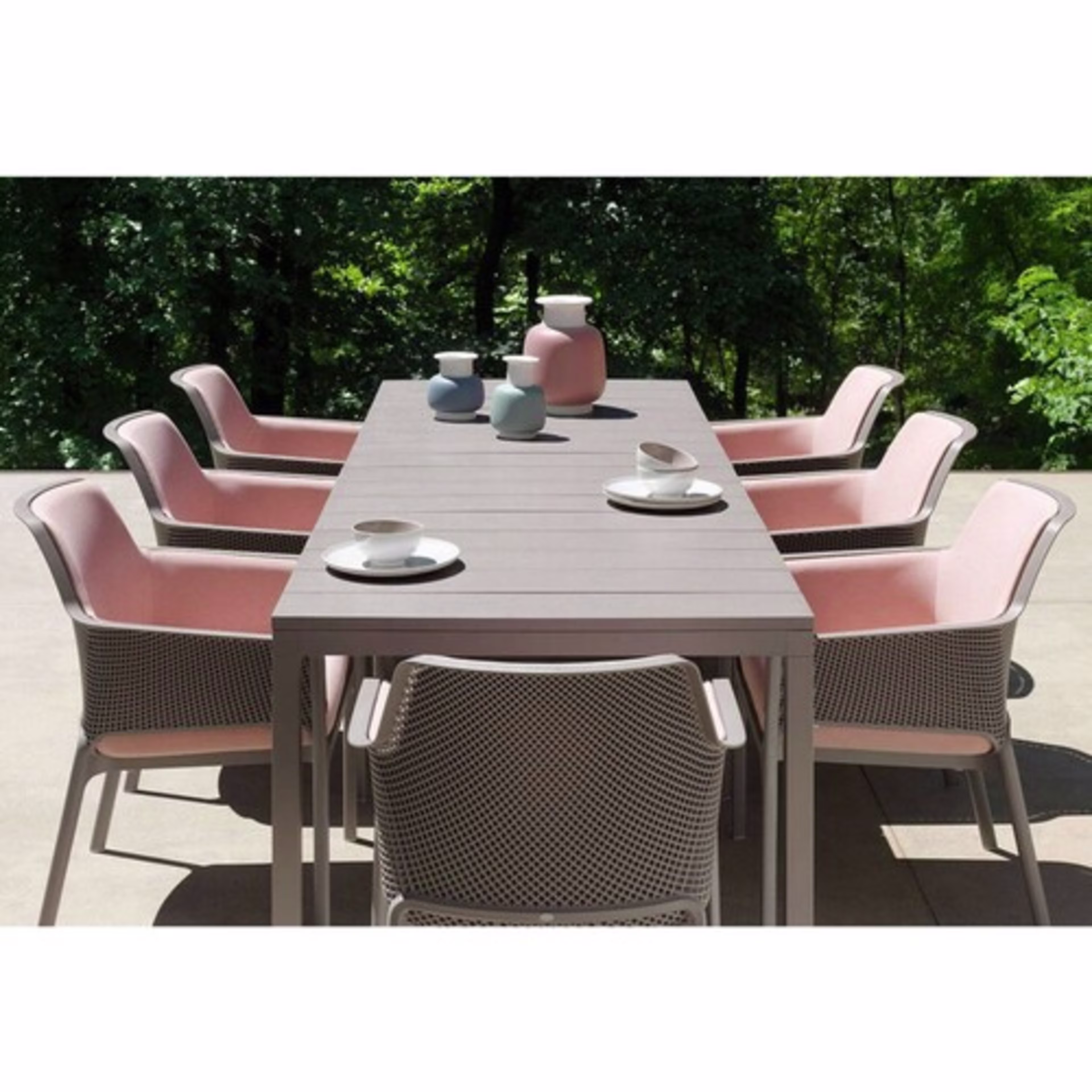 Nardi Rio/Net 9-Piece Extending Rectangular Patio Dining Set