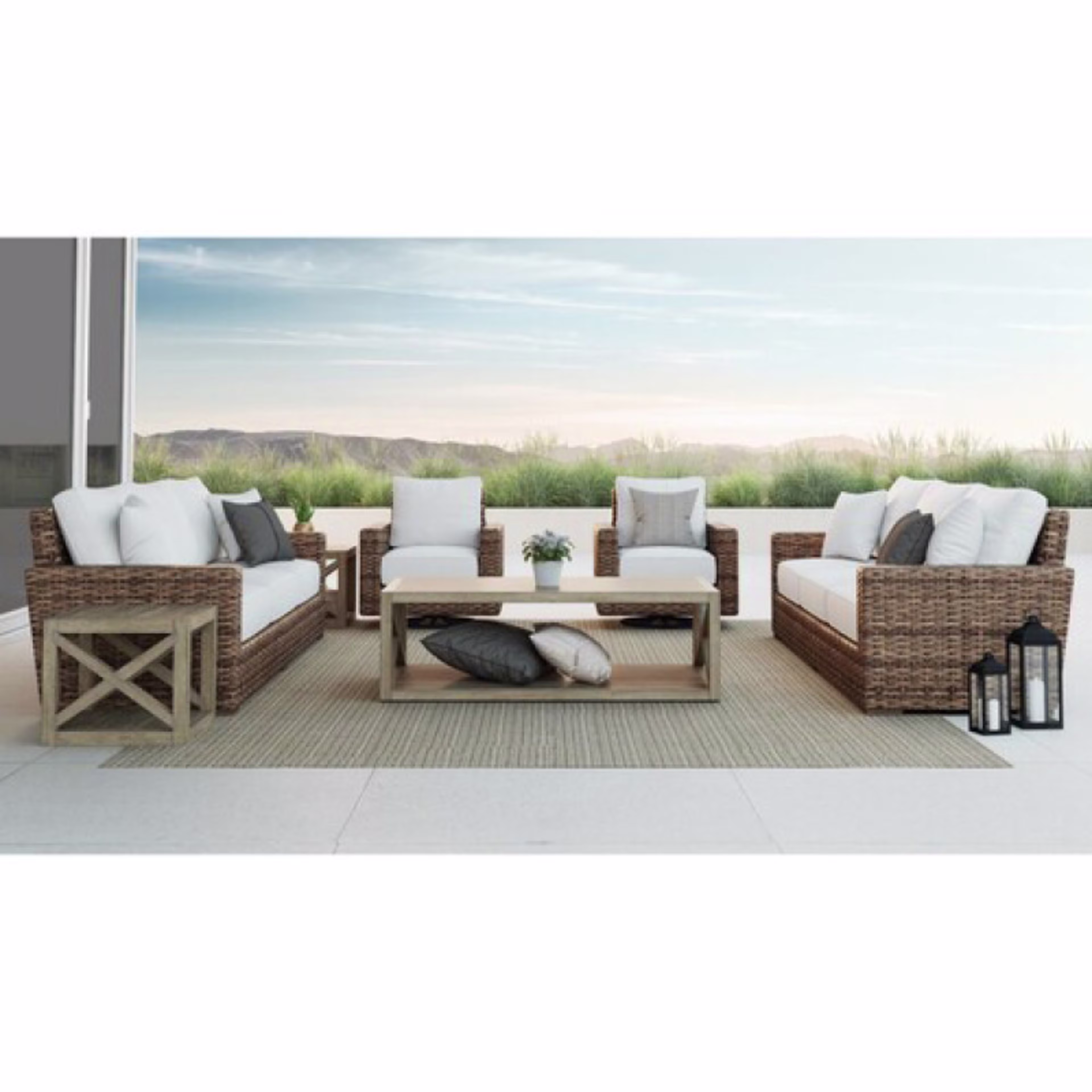 Sunset West Coastal Teak 60" X Rectangular Coffee Table