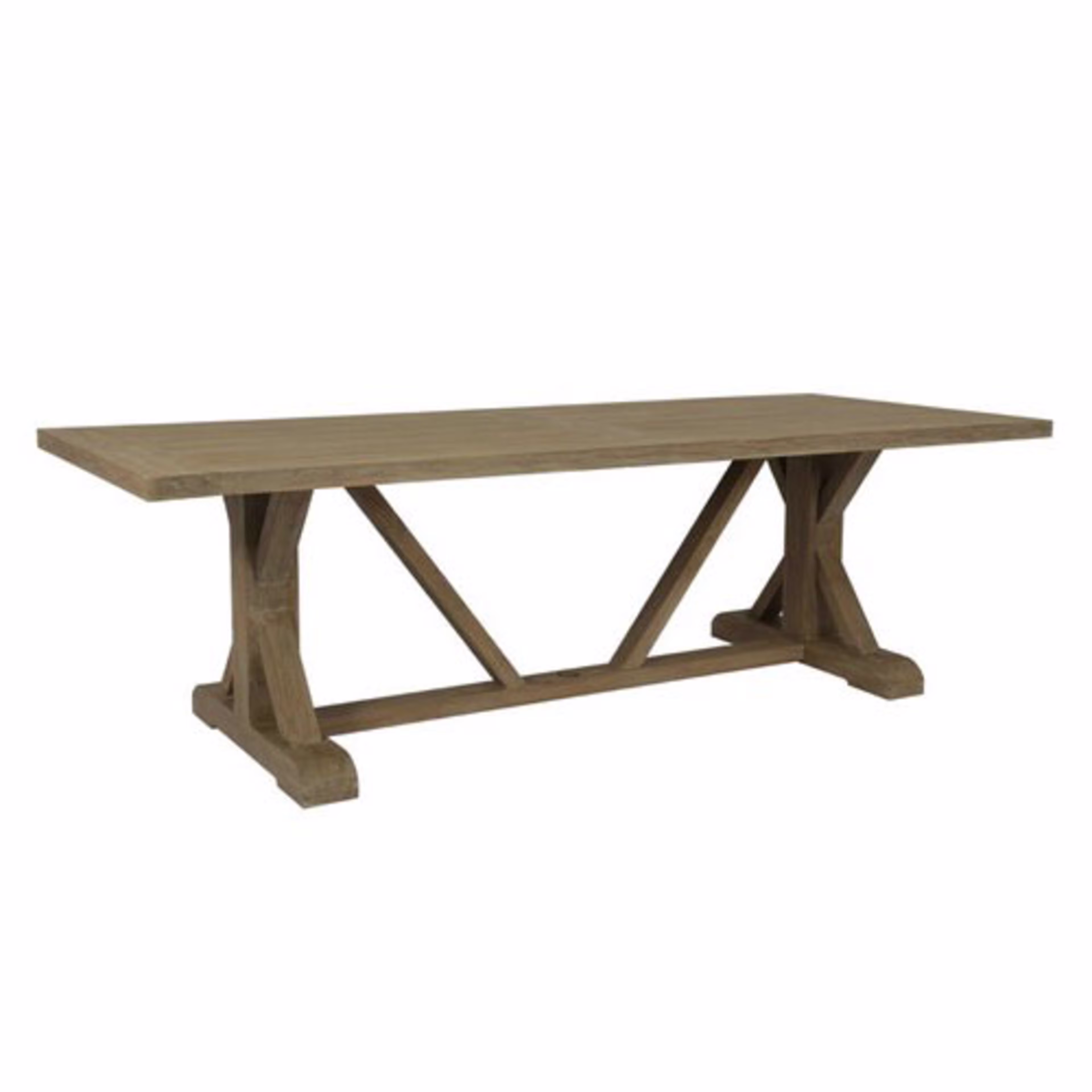Sunset West Coastal Teak 94" Rectangular Trestle Leg Dining Table