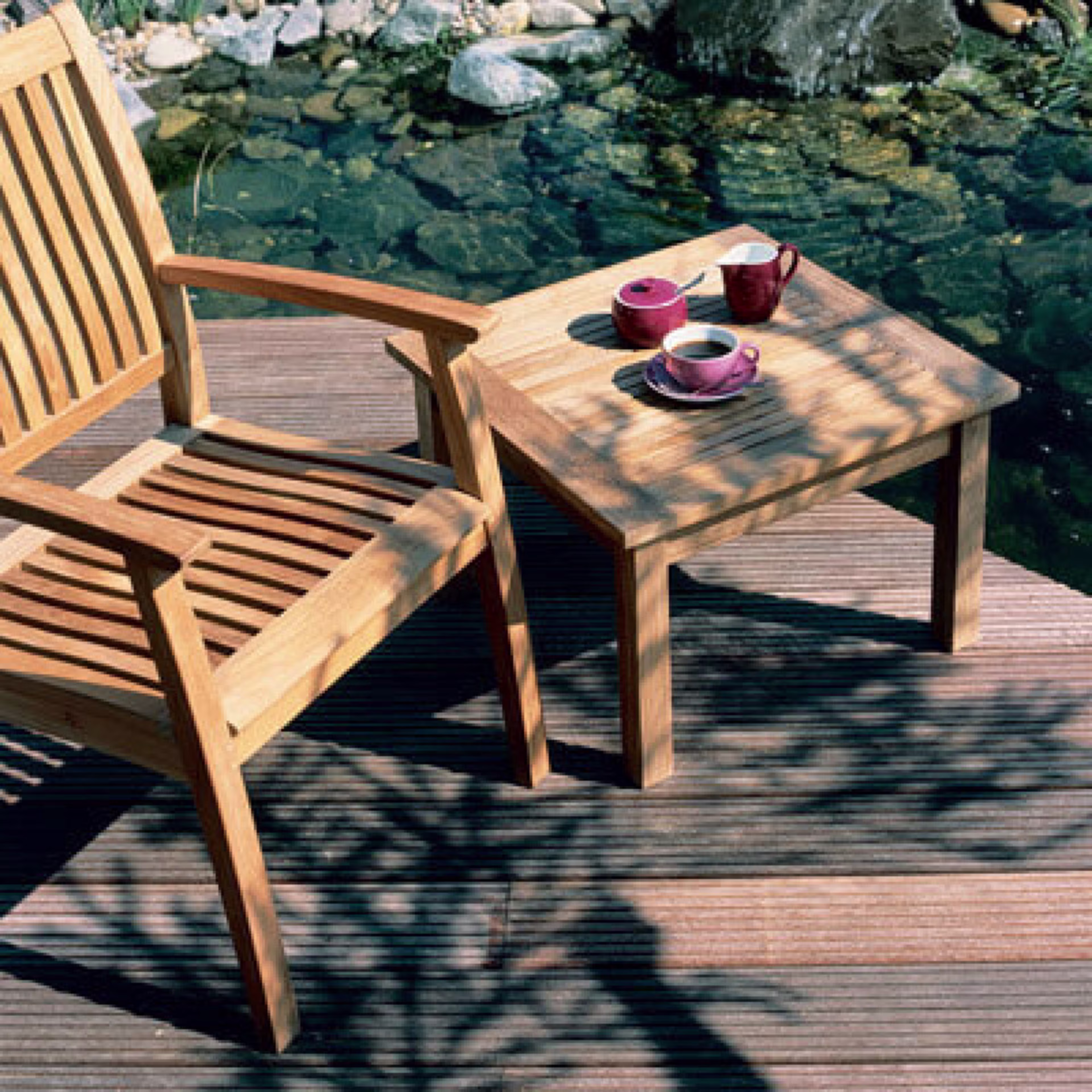 Barlow Tyrie Monaco 17" Teak Square Side Table