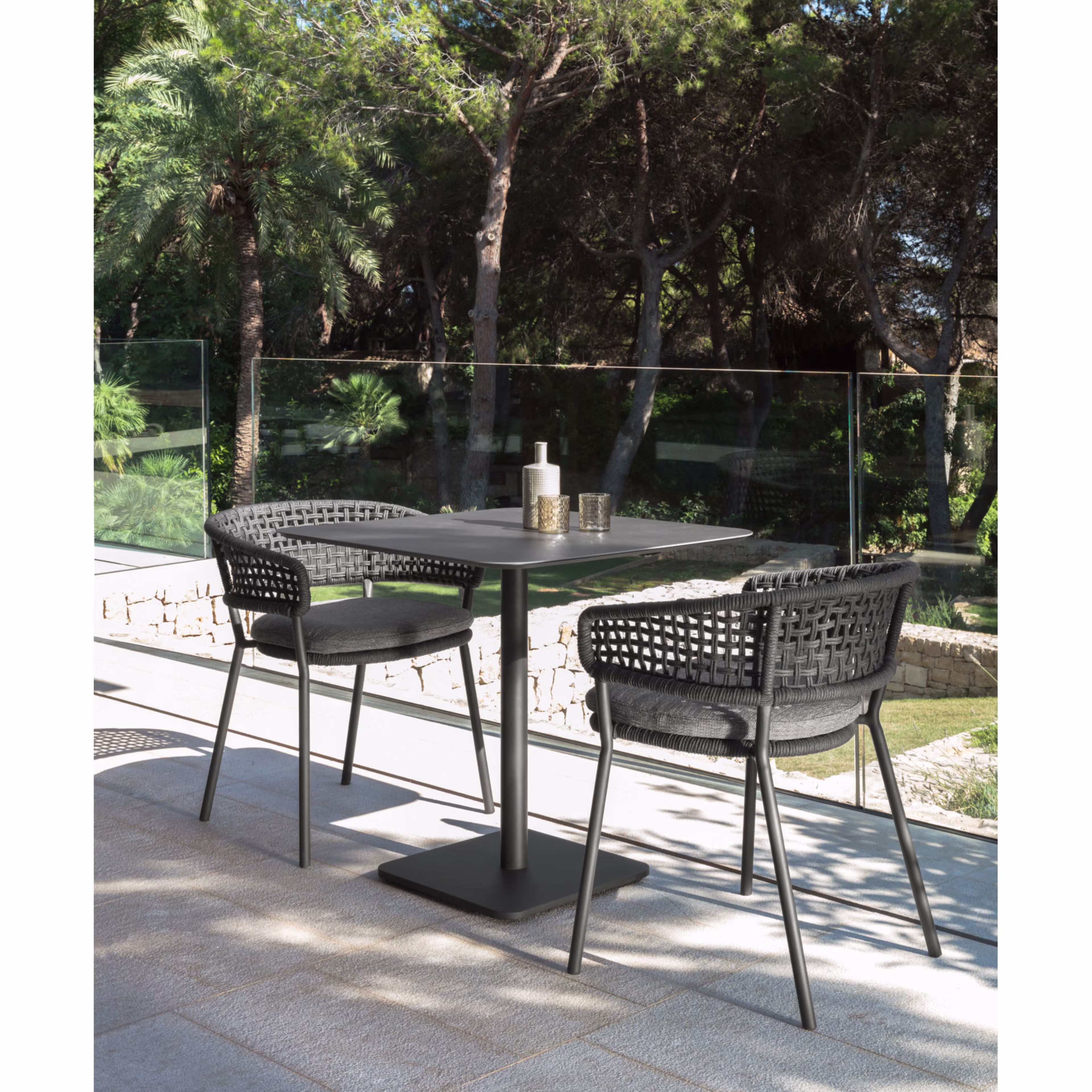 Talenti Moon Alu 3-Piece Square Bistro Patio Dining Set