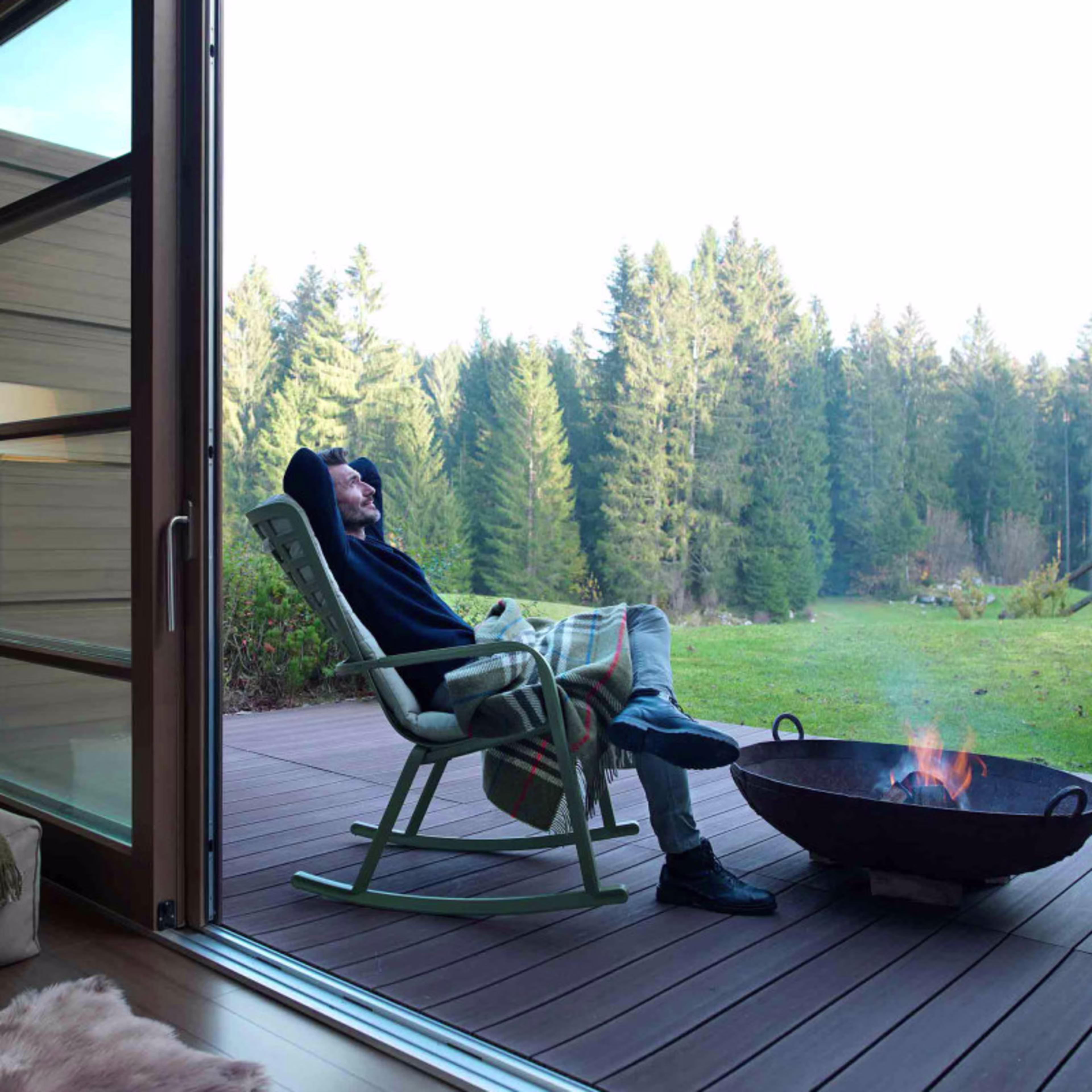 Nardi Folio Reclining Resin Rocking Chair