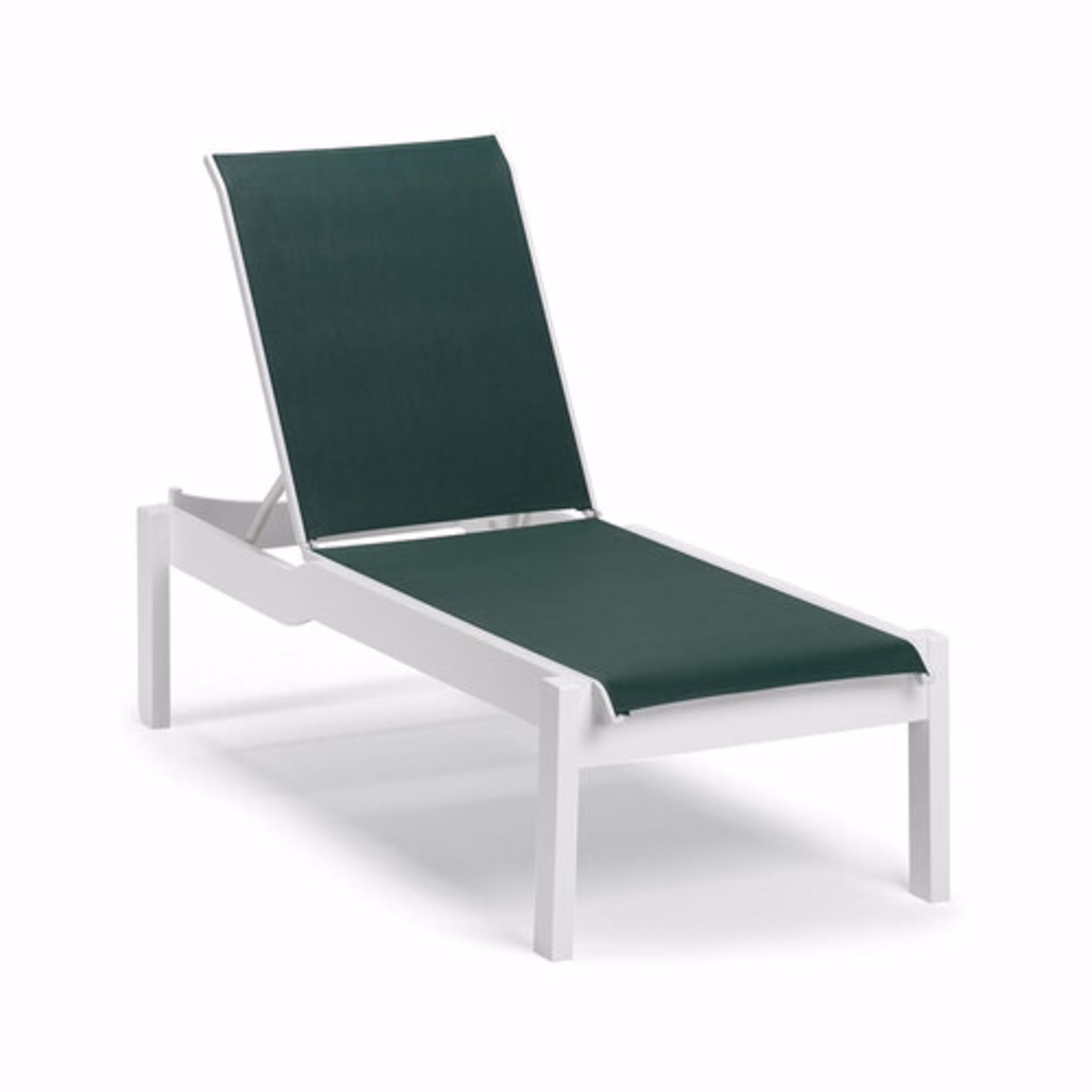 Telescope Casual Leeward Stacking Sling Long Frame Chaise Lounge w/ Wheels