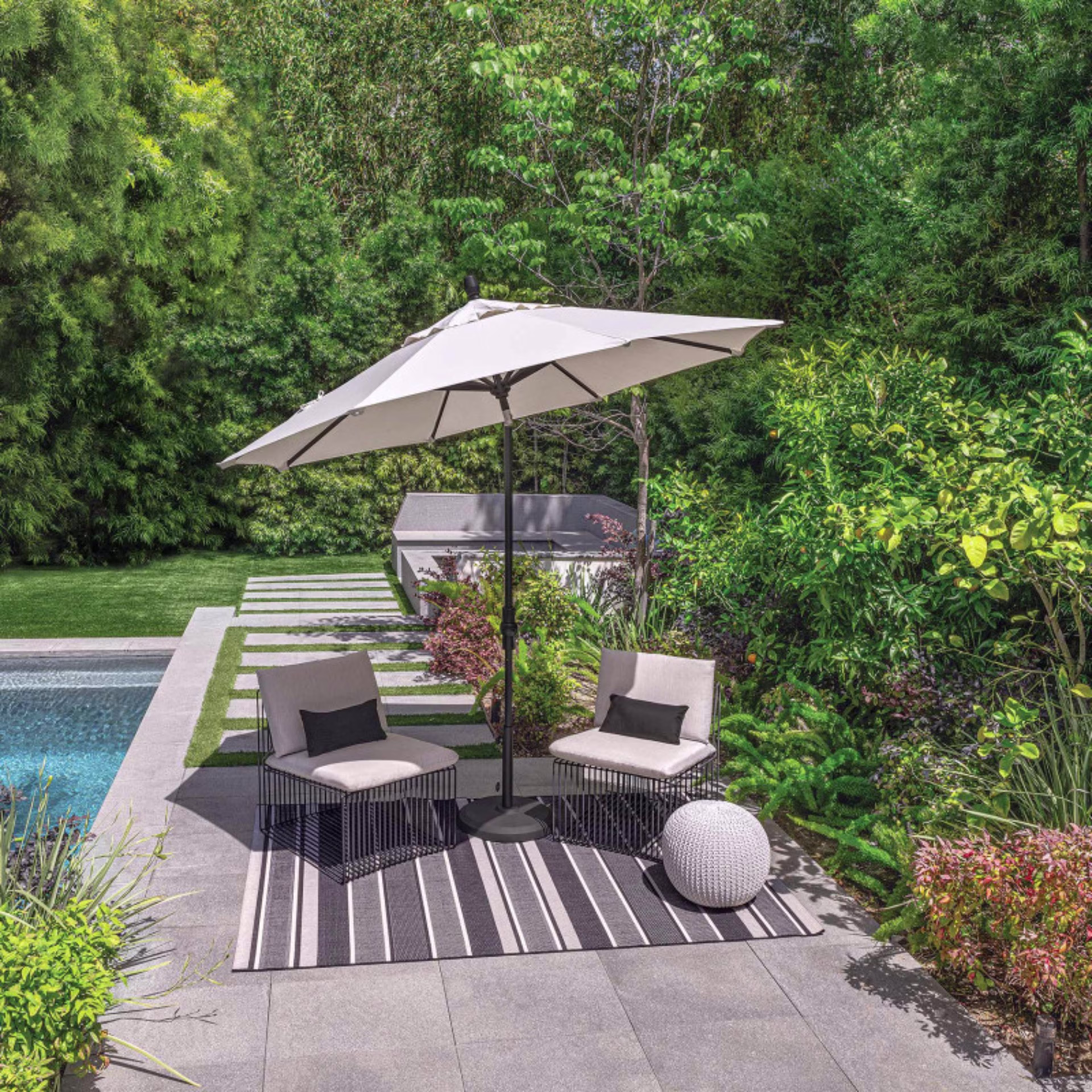 Treasure Garden Collar Tilt 9' Octagonal Aluminum Market Patio Umbrella