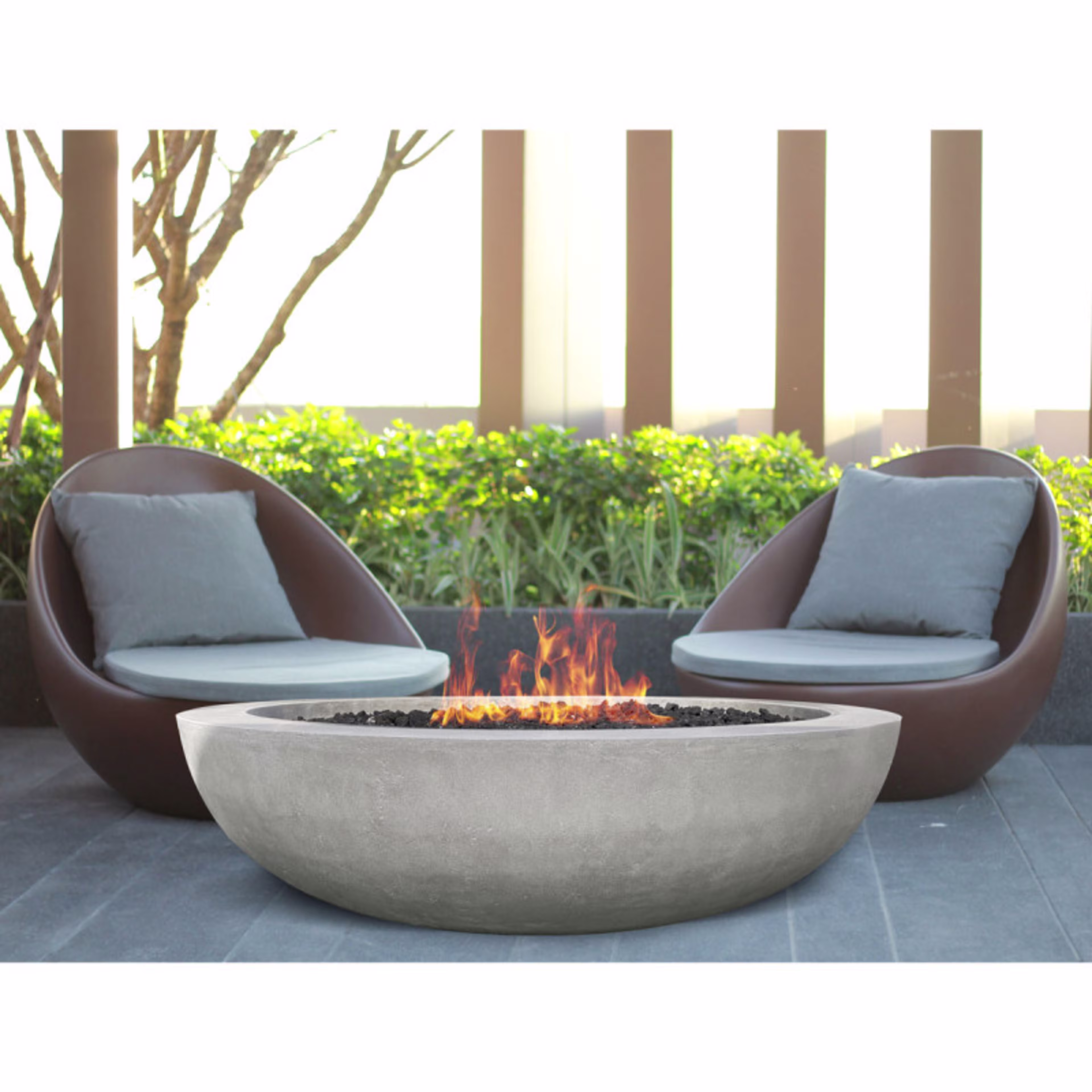 Prism Hardscapes Moderno 70 Round 70" Concrete Gas Fire Bowl
