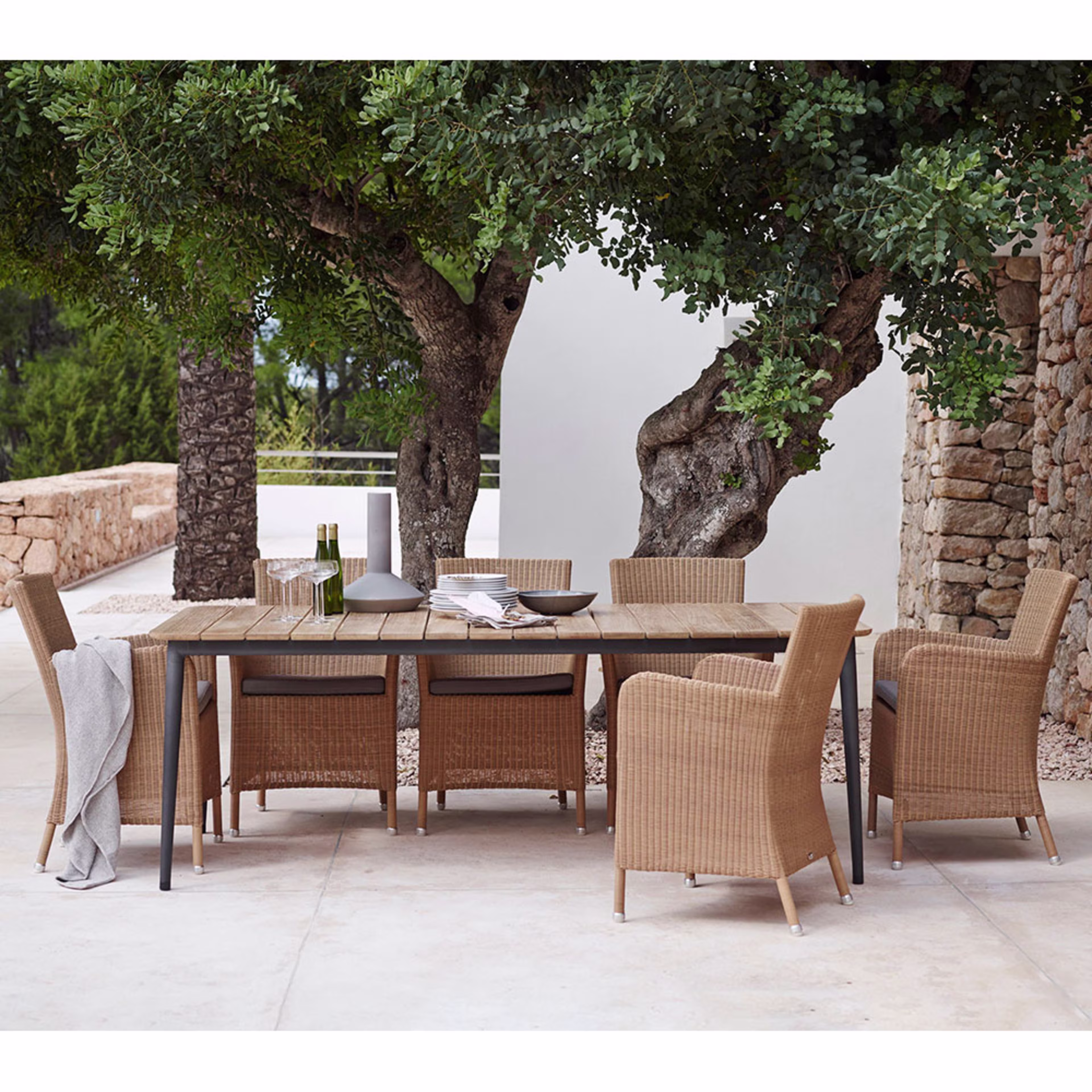 Cane-line Core/Hampsted 7-Piece Rectangular Patio Dining Set