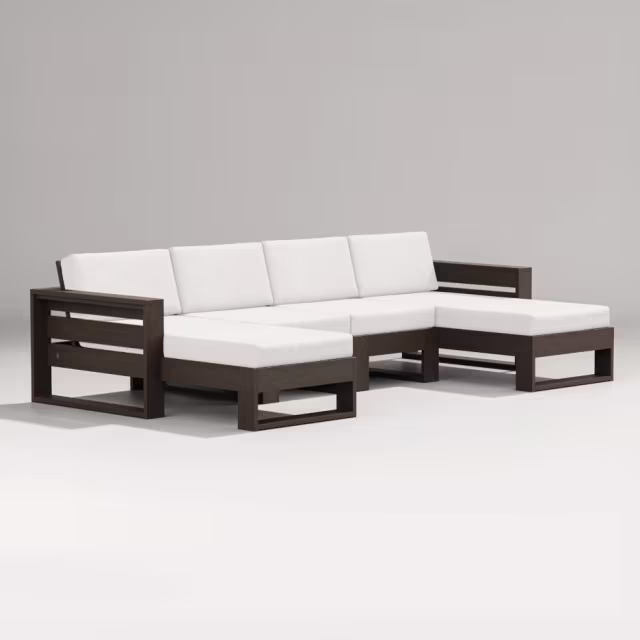 Polywood Latitude 4-Piece Double Chaise Outdoor Sectional Sofa
