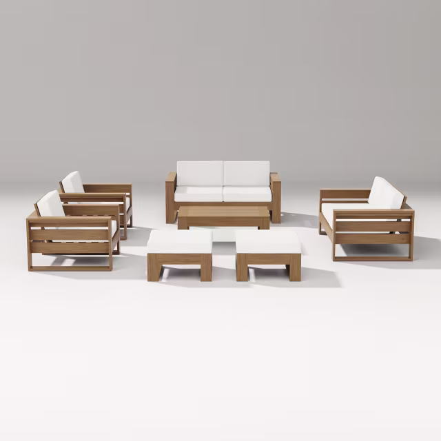 Polywood Latitude 7-Piece Lounge Love Seat Set