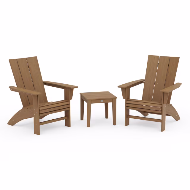 Polywood Modern 3-Piece Curveback Adirondack Set
