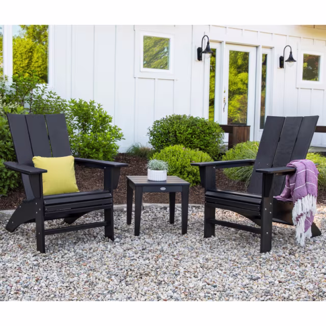 Polywood Modern 3-Piece Curveback Adirondack Set