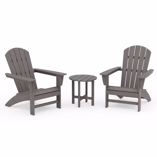 Polywood Nautical 3-Piece Adirondack Set