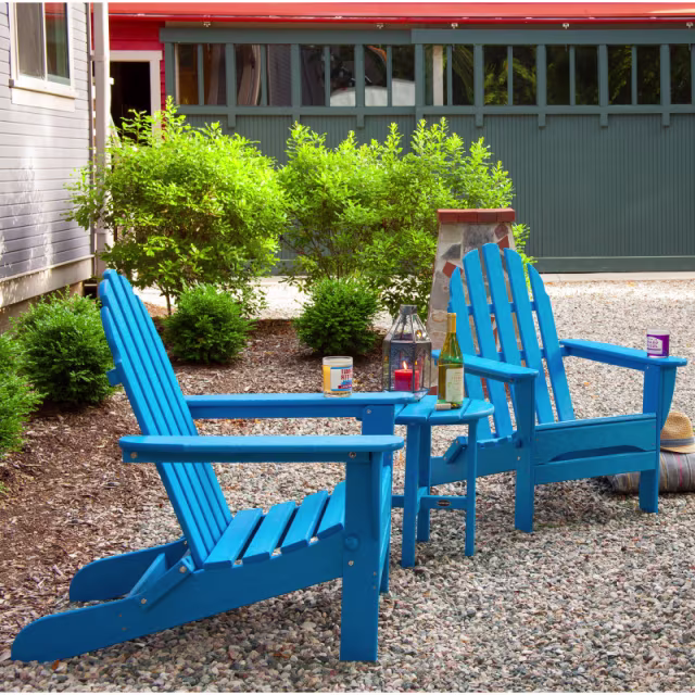 Polywood Classic 3-Piece Adirondack Folding Chair Set