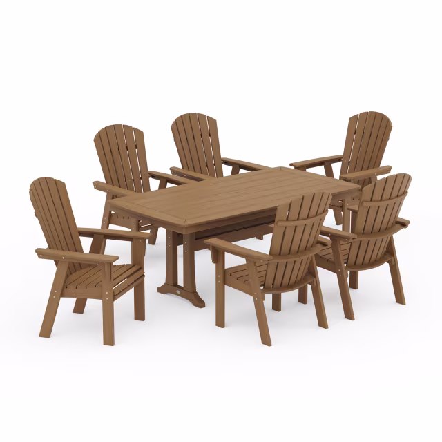 Polywood Nautical Trestle 7-Piece Patio Dining Set