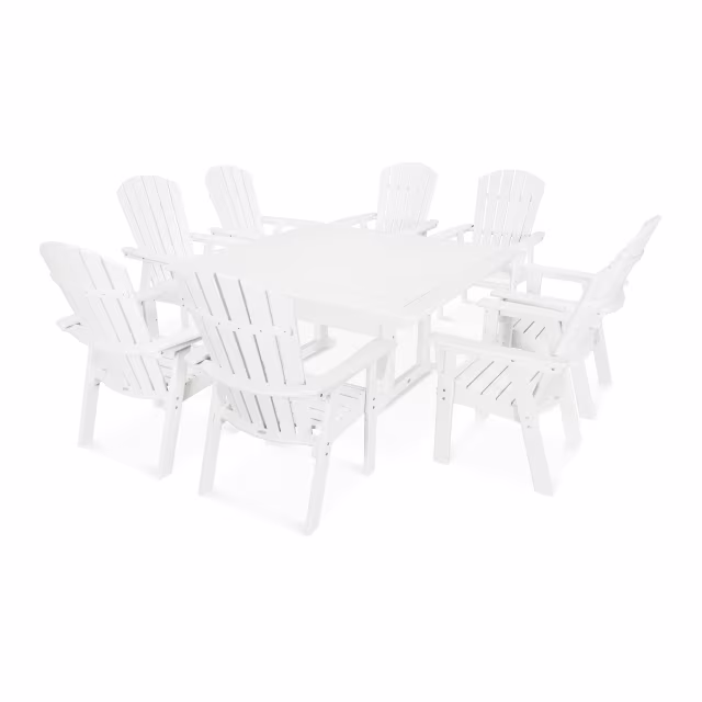 Polywood Nautical Trestle 9-Piece Patio Dining Set