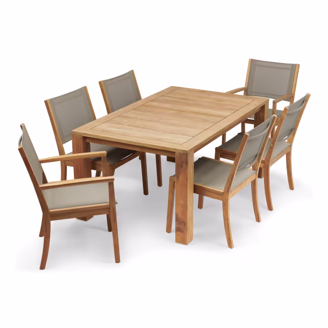 POVL Outdoor Foundation/Calera 7-Piece 65" Rectangular Patio Dining Set