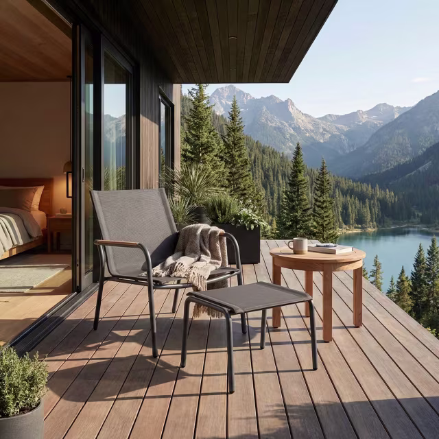 POVL Outdoor EZ Round Tube Aluminum Ottoman