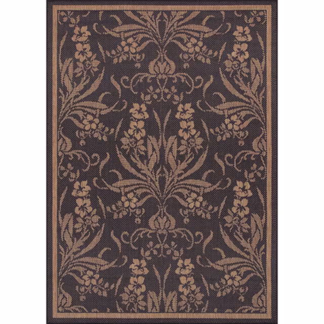Couristan Recife Garden Cottage Black Cocoa Indoor/Outdoor Rug