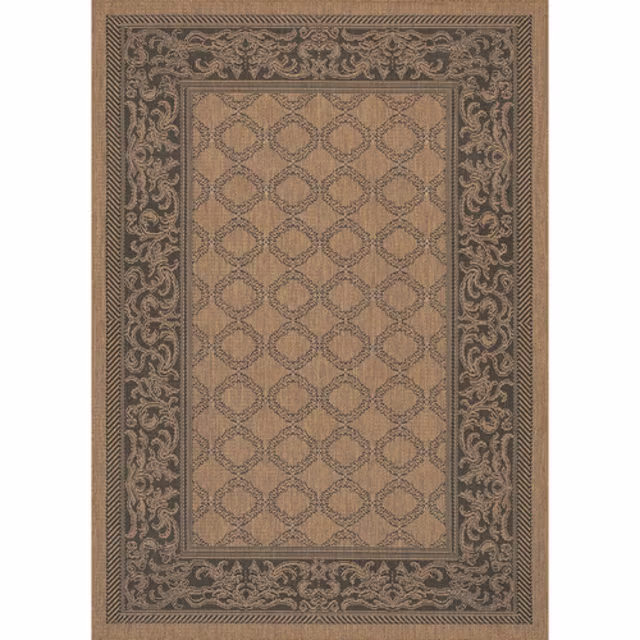 Couristan Recife Garden Lattice Cocoa Black Indoor/Outdoor Rug