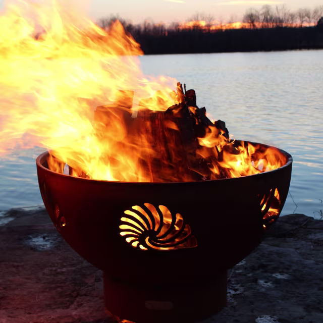 Fire Pit Art Beachcomber 36" Round Steel Fire Pit