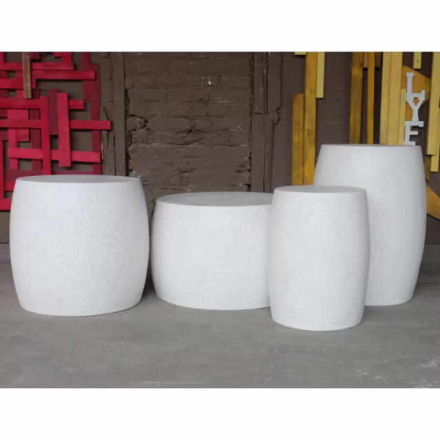 Zachary A. Design Barrel 24" Round Low Side Table