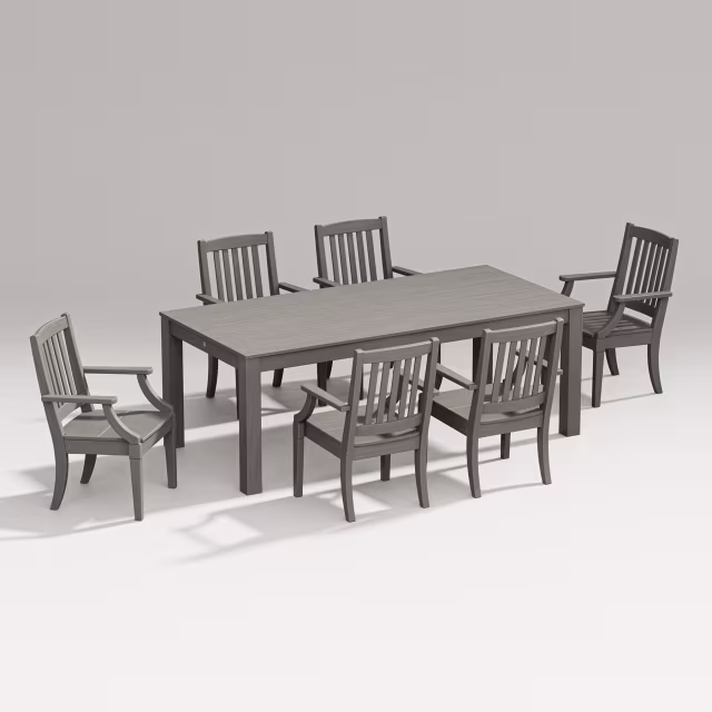Polywood Estate Arm Chair 7-Piece Parsons Table Dining Set