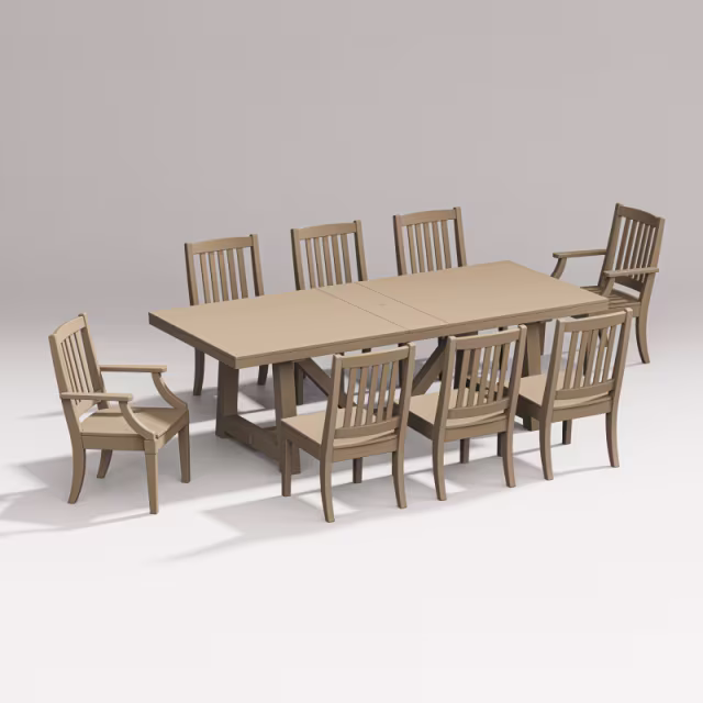 Polywood Estate 9-Piece A-Frame Table Dining Set