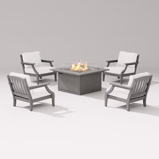 Polywood Estate 5-Piece Lounge Fire Table Set