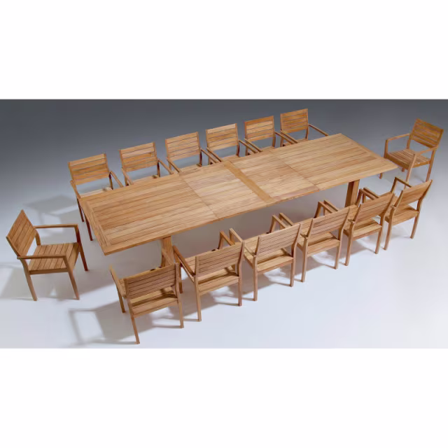 Barlow Tyrie Apex 106" Extending Table and 14-Armchair Protective Cover