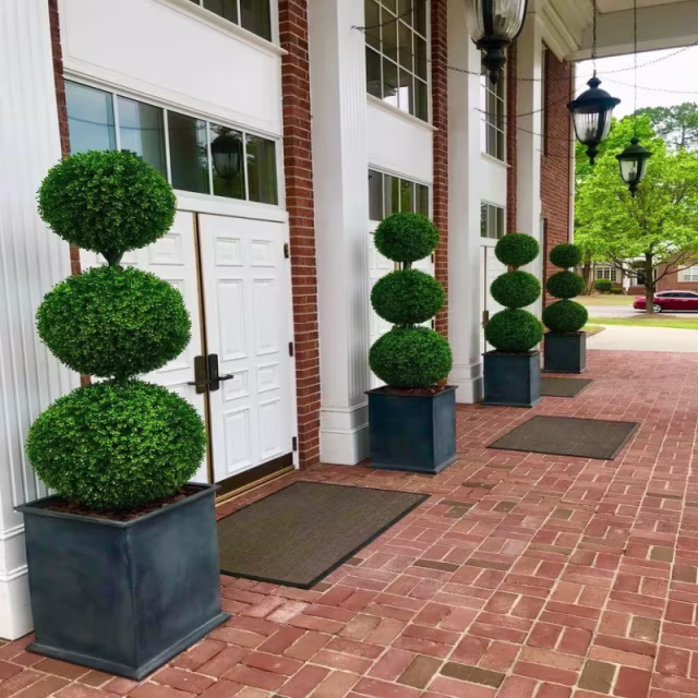 Enduraleaf 72" Faux Boxwood Triple Ball Topiary