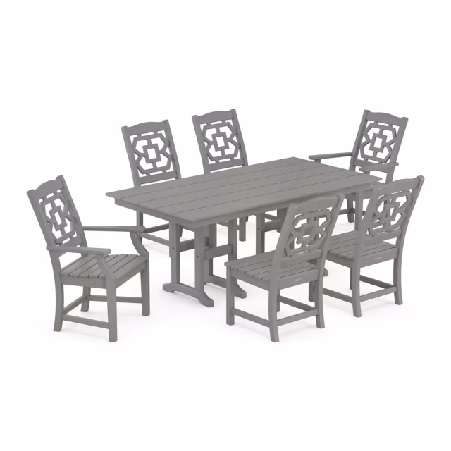 Polywood Chinoiserie 7-Piece Farmhouse Dining Set