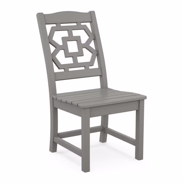 Polywood Chinoiserie 9-Piece Square Side Chair Dining Set with Trestle Legs