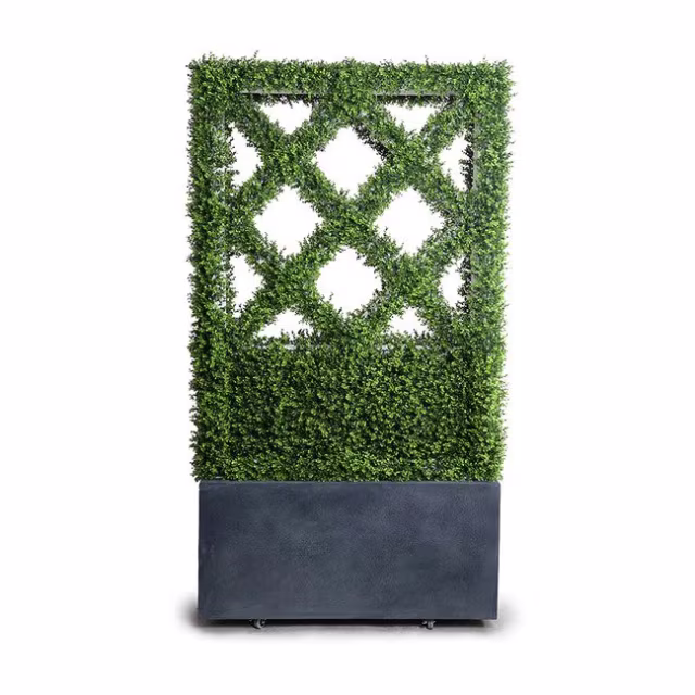 Enduraleaf 22" Faux Boxwood Trellis Divider in Planter