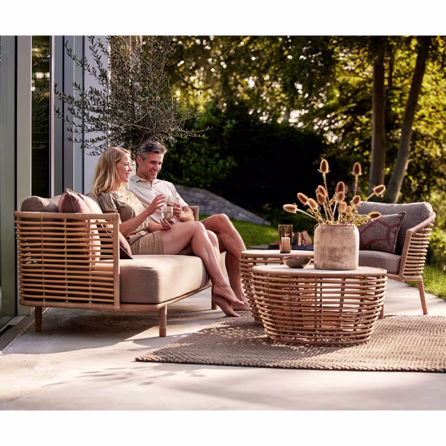 Cane-line Basket/Sense 4-Piece Conversational Outdoor Lounging Set