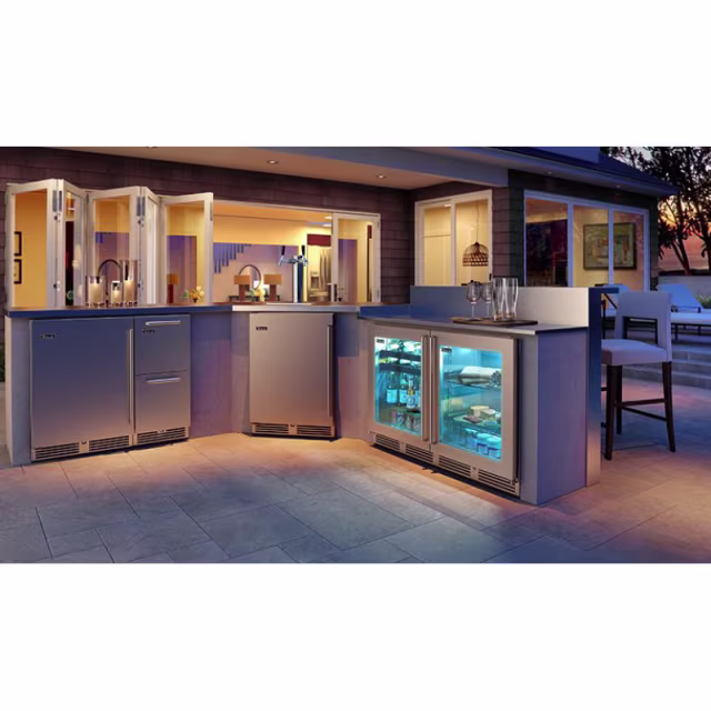 Perlick Signature Series 24" Double Tap Outdoor Beverage Dispenser - Marine and Coastal Series