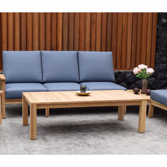 POVL Outdoor Foundation 59" Teak Rectangular Coffee Table