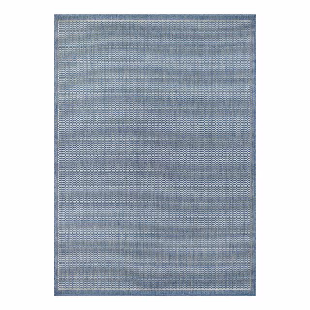 Couristan Recife Saddlestitch Champagne/Blue Indoor/Outdoor Rug