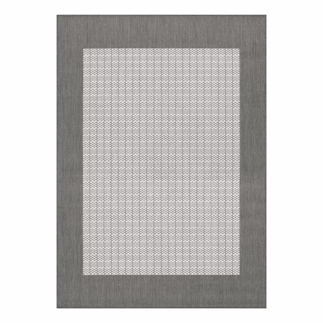 Couristan Recife Checkered Field Grey/White Indoor/Outdoor Rug