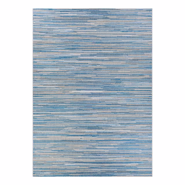 Couristan Monte Carlo Coastal Breeze Ocean/Champagne Indoor/Outdoor Rug