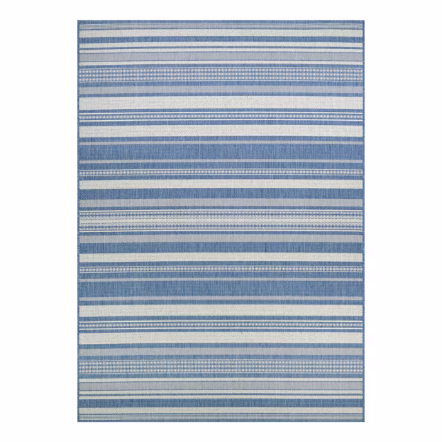 Couristan Recife Gazebo Stripe Champagne/Blue Indoor/Outdoor Rug