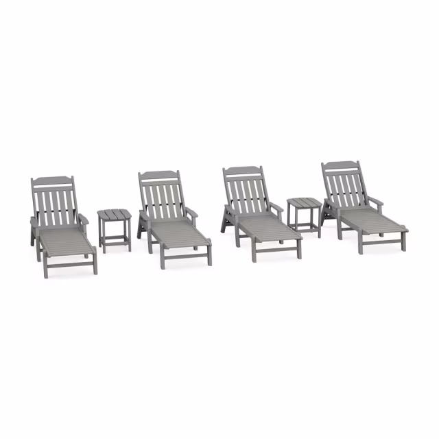 Polywood Cottage 6-Piece Chaise Set with Arms