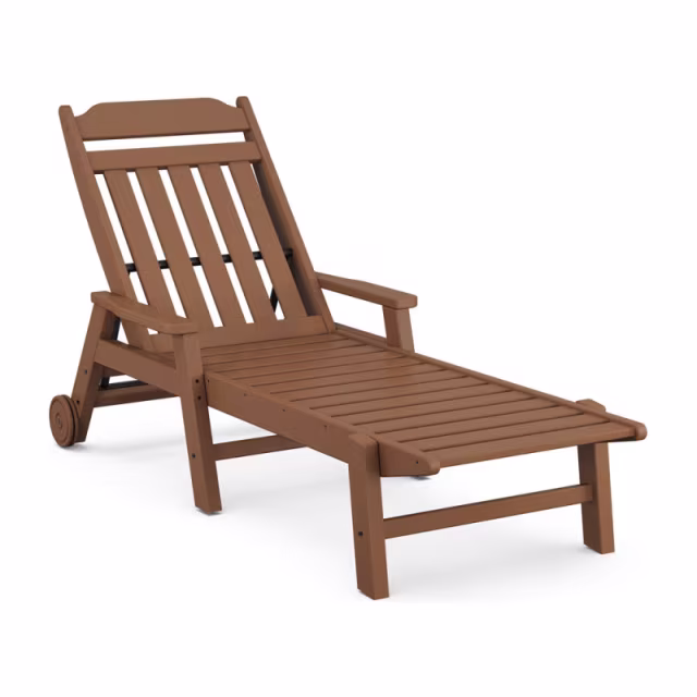 Polywood Cottage 6-Piece Chaise Set with Arms and Wheels