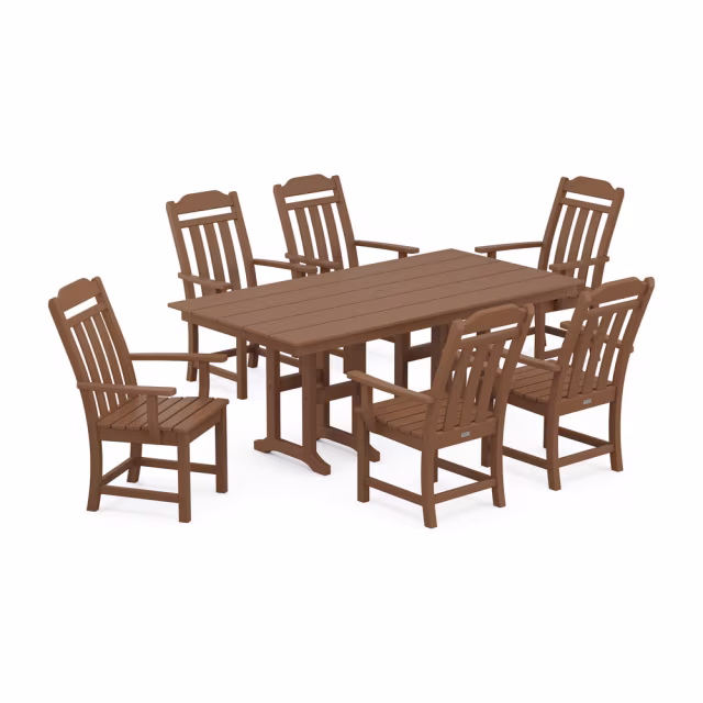 Polywood Cottage Arm Chair 7-Piece Farmhouse Dining Set