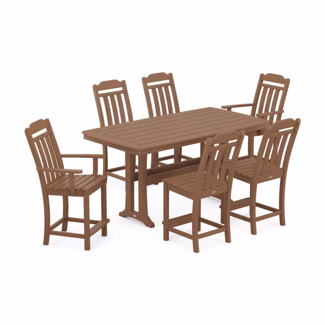 Polywood Cottage 7-Piece Counter Set with Trestle Legs