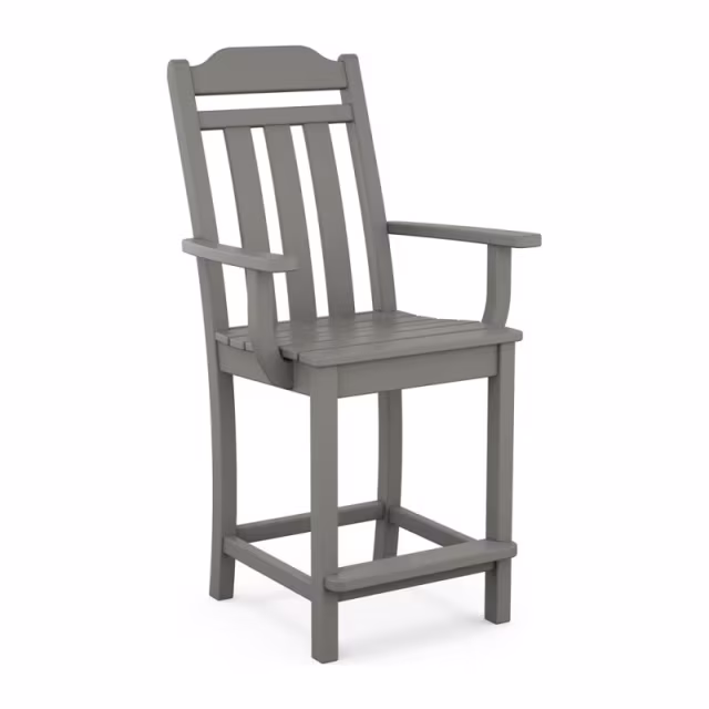 Polywood Cottage Arm Chair 7-Piece Farmhouse Counter Set with Trestle Legs