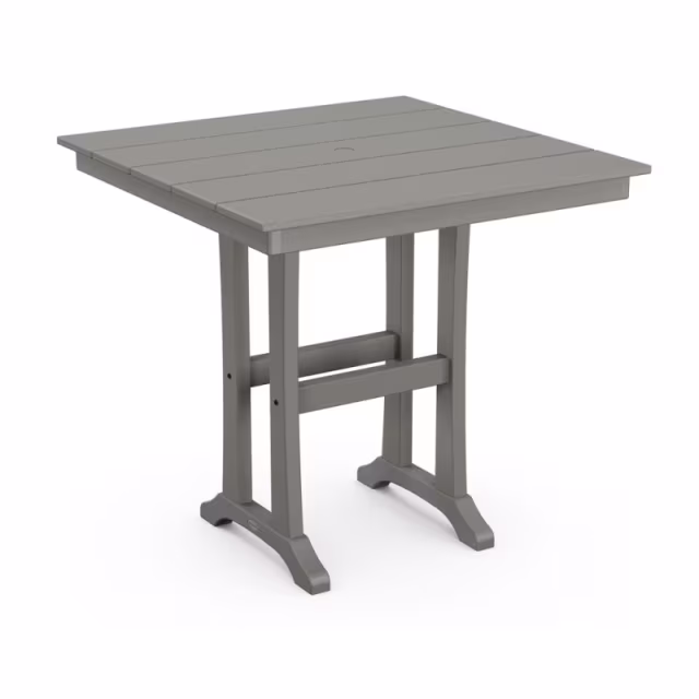 Polywood Cottage 3-Piece Farmhouse Counter Set with Trestle Legs