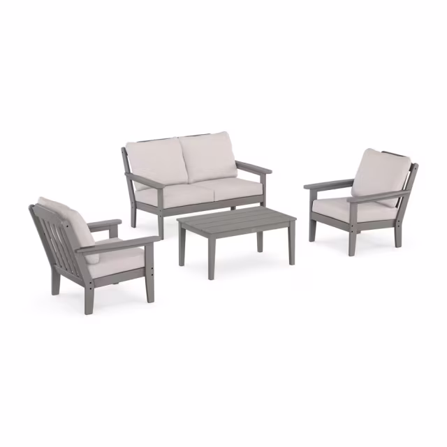 Polywood Cottage 4-Piece Deep Seating Set with Loveseat