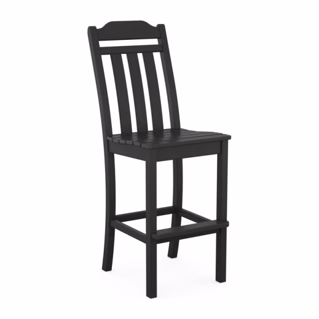Polywood Cottage 9-Piece Square Farmhouse Side Chair Bar Set with Trestle Legs