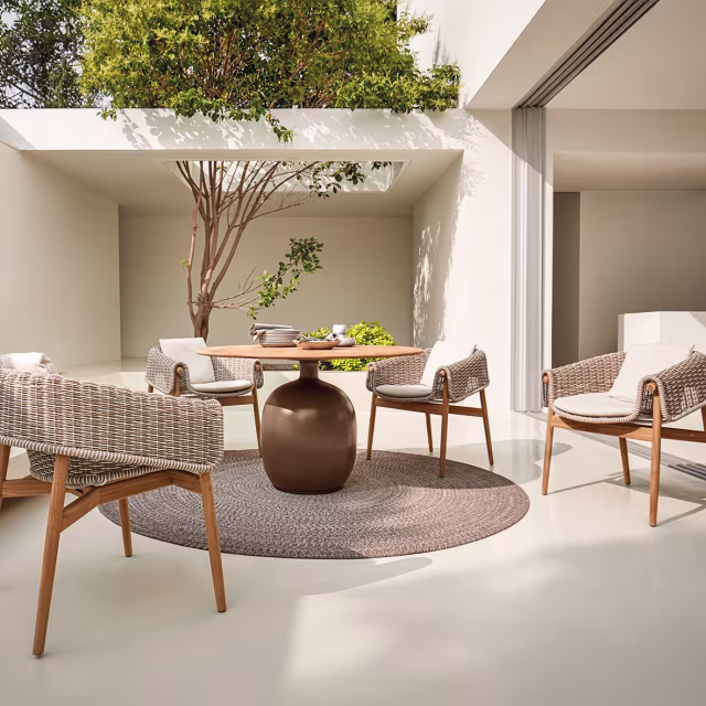 Gloster Kasha 36" Ceramic Round Dining Table