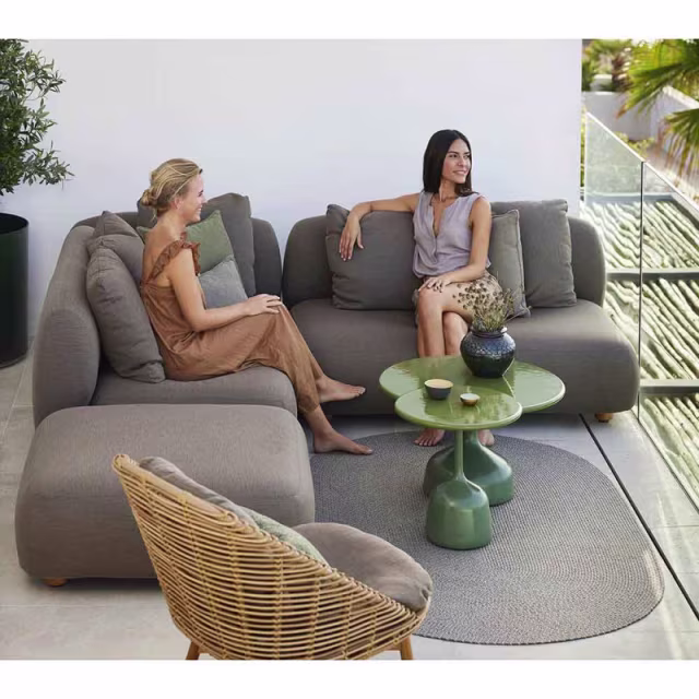Cane-line Capture 3-Piece Upholstered Outdoor Sectional Sofa with Ottoman