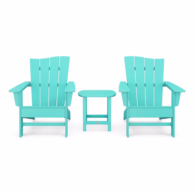 Polywood Wave 3-Piece Adirondack Chair Set